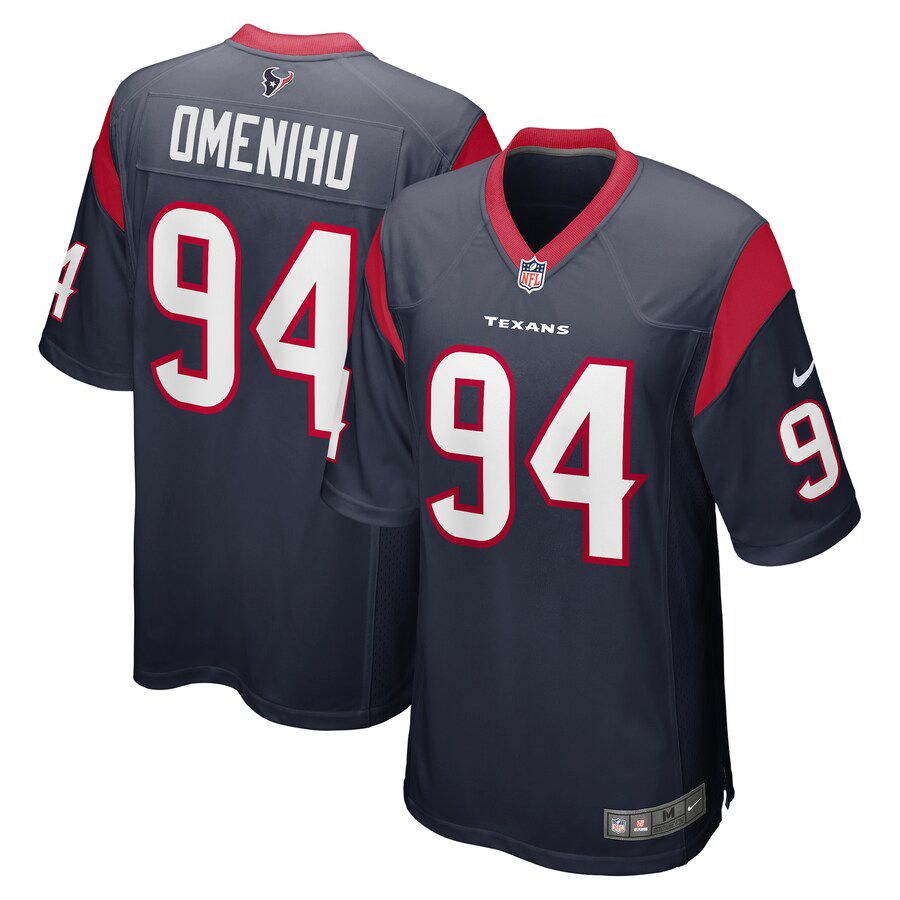 Men Houston Texans 94 Charles Omenihu Nike Navy Game NFL Jersey